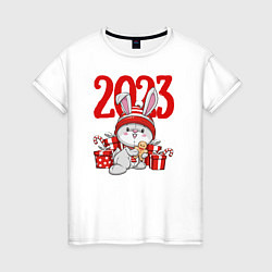 Женская футболка Зайка в подарках 2023