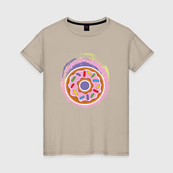 Женская футболка Мультяшный сладкий пончик
