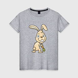 Женская футболка Кролик с морковкой