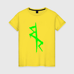 Футболка хлопковая женская Logotype - Cyberpunk: Edgerunners, цвет: желтый