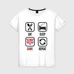 Женская футболка Eat - sleep - GTA - repeat