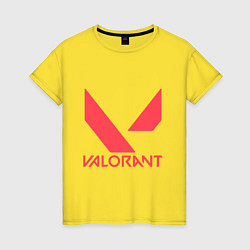 Футболка хлопковая женская Valorant - logo, цвет: желтый
