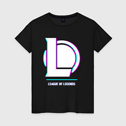 Женская футболка League of Legends в стиле glitch и баги графики