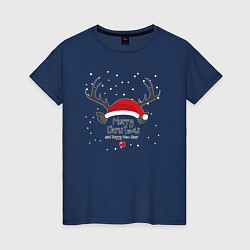 Женская футболка Merry Christmas and Happy New Year 2023