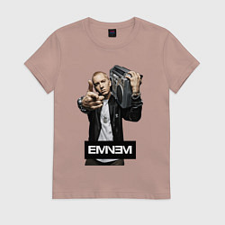 Футболка хлопковая женская Eminem boombox, цвет: пыльно-розовый