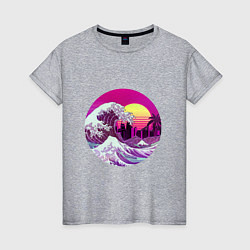 Женская футболка Ретровейв волна