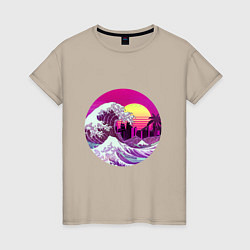 Женская футболка Ретровейв волна