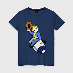 Футболка хлопковая женская Vault boy - bomb rider, цвет: тёмно-синий