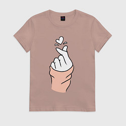 Футболка хлопковая женская Hand click, цвет: пыльно-розовый