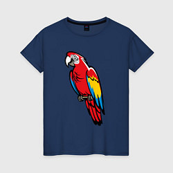 Женская футболка Попугай Ара на жердочке