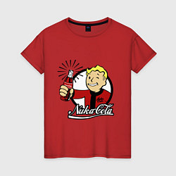 Футболка хлопковая женская Vault boy - nuka cola, цвет: красный