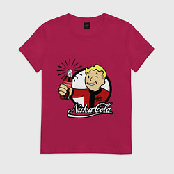 Футболка хлопковая женская Vault boy - nuka cola, цвет: маджента