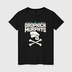Женская футболка Dropkick murphys панк рок группа череп в кепке