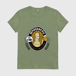 Футболка хлопковая женская Benderbrau - lets get drunk, цвет: авокадо