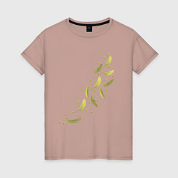 Женская футболка Тропические листья разлетаются