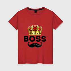 Женская футболка BOSS и корона с усами