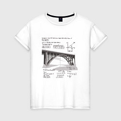 Женская футболка Мост и математические формулы
