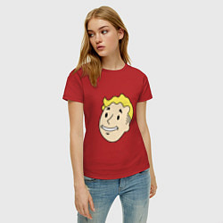 Футболка хлопковая женская Vault boy head, цвет: красный — фото 2