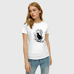 Футболка хлопковая женская Черный ворон, цвет: белый — фото 2