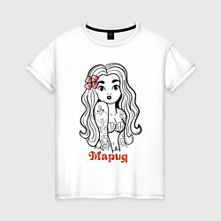 Женская футболка Мария - девчонка в татухах