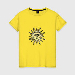 Футболка хлопковая женская Dark Souls - воины солнца, цвет: желтый