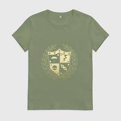 Женская футболка Академия Амбрелла - золотая эмблема