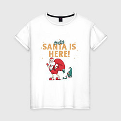 Женская футболка Careful Santa is here