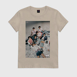 Футболка хлопковая женская Stray Kids Maxident, цвет: миндальный