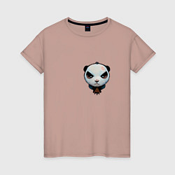 Футболка хлопковая женская Хмурый панда, цвет: пыльно-розовый