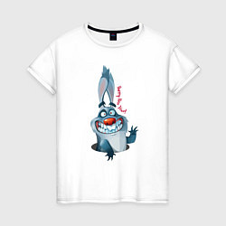 Женская футболка Прикольный зубастый кролик