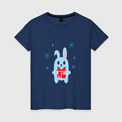 Женская футболка Голубой кролик с подарком