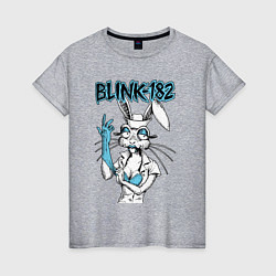 Футболка хлопковая женская Blink 182 bunny nurse, цвет: меланж