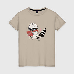 Женская футболка Умный крошка-енот