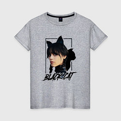 Женская футболка Wednesday Black cat