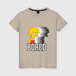 Женская футболка Лиза Симпсон - bored