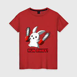 Женская футболка Rabbit run away