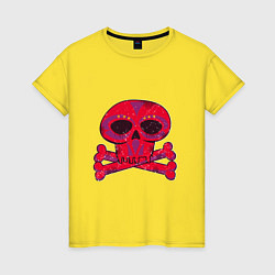 Женская футболка Колдунский череп и кости