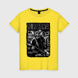 Футболка хлопковая женская Nirvana grunge 2022, цвет: желтый