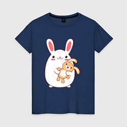 Женская футболка Круглый кролик с зайкой