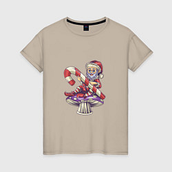 Женская футболка Санта и грибок