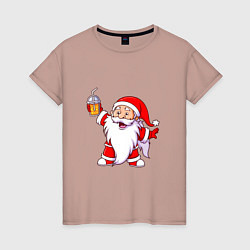 Женская футболка Санта весельчак