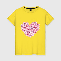 Женская футболка Сердце из гортензии