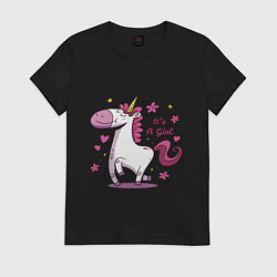 Женская футболка Girl unicorn