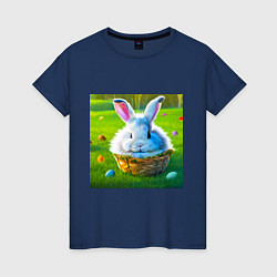 Женская футболка Милый кролик в корзинке