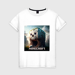 Женская футболка Жуткая пещера Minecraft