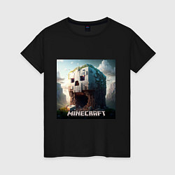 Женская футболка Жуткая пещера Minecraft