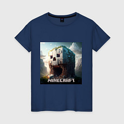 Женская футболка Жуткая пещера Minecraft