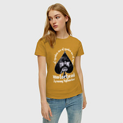 Футболка хлопковая женская Lemmy Motorhead, цвет: горчичный — фото 2