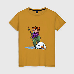 Женская футболка Убийца Снеговиков - девушка с огнемётом