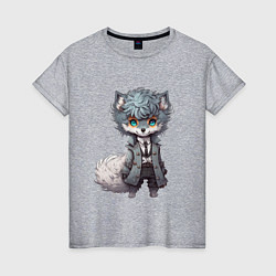 Женская футболка Милый серый волк
